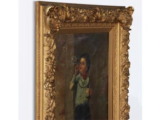 Boy Blowing Bubbles, Dutch School, 19th Century 20.25W x 30.5H