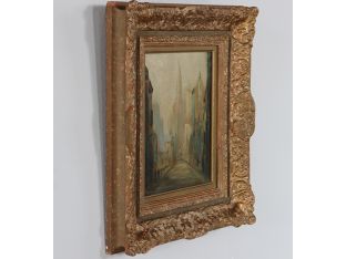 New York Cityscape, Oil on Board, Early 20th Century 14W x 16H