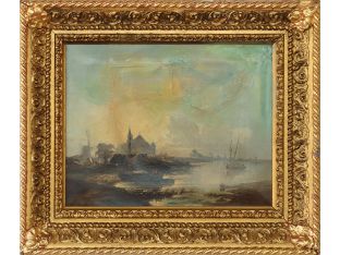 Dutch School Nautical Landscape, 19th Century 19W x 17H