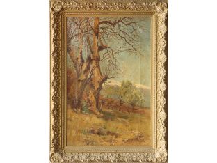 Alpine Landscape, Oil on Canvas, 19th Century 21W x 29.5H