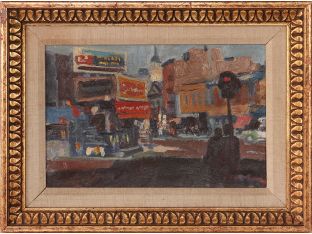 American Modernist NY Street Scene 16W x 12H - Cleared Art