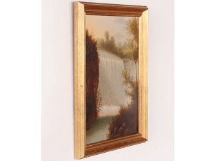 Hudson River School Waterfall Landscape 11W x 14H - Cleared Art