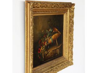 Antique American School Floral Still Life, 19th Century 32W x 26H - Cleared Art