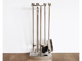 Luxury Nickel Finish Fire Tools - Cleared