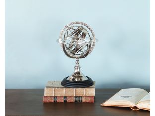 Small Etched Nickel Armillary - Cleared