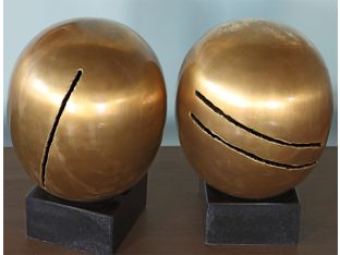 Brass Circular Objects Set Of 2 - Cleared