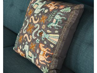 Brown Multi Elephant Pillow - Cleared