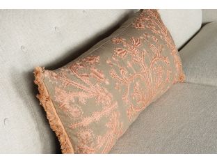 Embroidered Khaki and Copper Pillow - Cleared