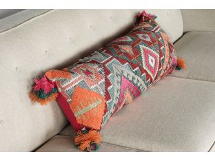 Embroidered Multicolored Pillow - Cleared
