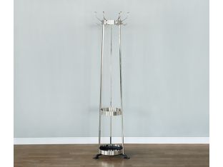 Nickel Coatrack With Drip Tray - Cleared