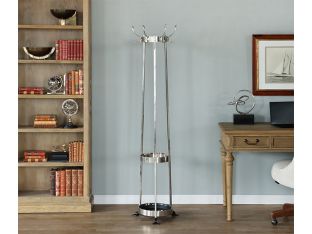 Nickel Coatrack With Drip Tray - Cleared