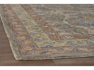 Walnut Multi Colored Wool Hooked Rug Cleared 9'3" X 13'