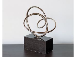 Silver Geometric Squiggle Sculpture  - Cleared