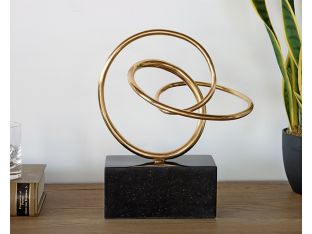 Gold Geometric Squiggle Sculpture  - Cleared