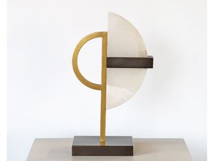 Alabaster Sculpture #3 w/ Brass and Bronze - Cleared