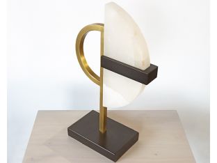 Alabaster Sculpture #3 w/ Brass and Bronze - Cleared