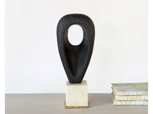 Abstract Ellipse Sculpture with Cutout - Cleared