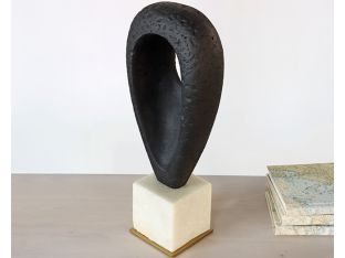 Abstract Ellipse Sculpture with Cutout - Cleared