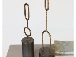 Set Of 2 Abstract Geometric Sculptures - Cleared