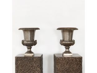 Pair of French Cast Iron Urns - Cleared Decor