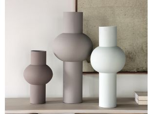 Set of 3 Neutral Shaded Iron Vases - Cleared