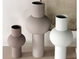 Set of 3 Neutral Shaded Iron Vases - Cleared
