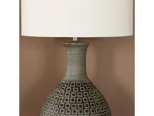Moss Green And Gold Ceramic Table Lamp- Cleared