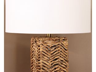 Woven Rope Chevron Patterned Table Lamp- Cleared