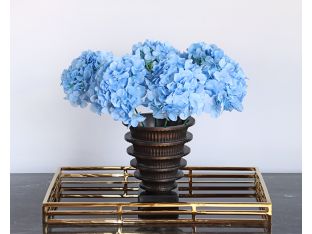Bronze Deco Ridged Vase  - Cleared
