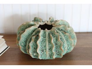 Moss Green Winged Ceramic Vase- Cleared