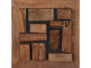 Abstract Reclaimed Wood Wall Tile 20W x 20H