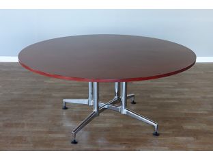 Large Round Cherry Conference Table