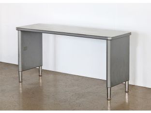 Gray Metal Steelcase Console Table