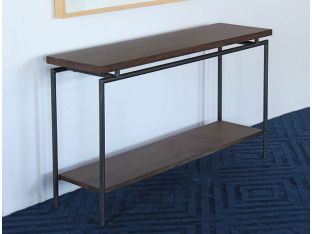 Mango Wood Top Sofa Table With Iron Base