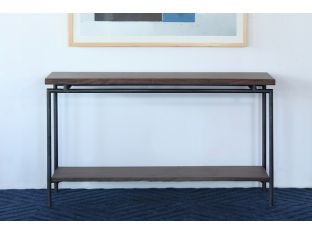 Mango Wood Top Sofa Table With Iron Base