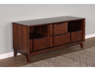 Loft-Style Walnut Media Console