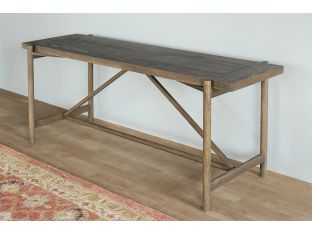 Sienna Brown Pine Console with Stretcher