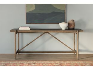 Sienna Brown Pine Console with Stretcher