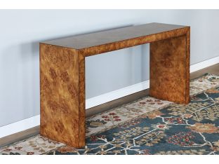 Parsons Style Console Table in Burled Veneer 