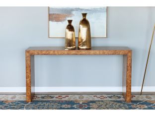 Parsons Style Console Table in Burled Veneer 