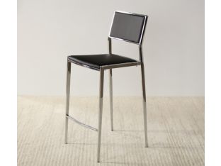 Polished Chrome Counter Chair in Black