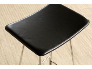 Polished Chrome Backless Counter Stool in Black