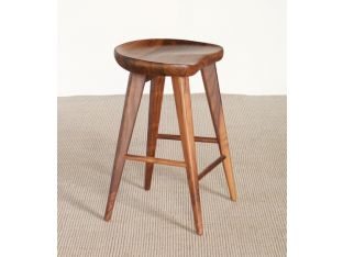 Walnut Counter Stool with Tapered Legs