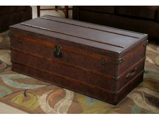 Leather Steamer Trunk Coffee Table