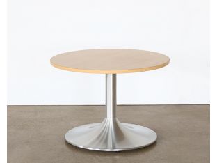 Maple Top Brushed Aluminum Coffee Table