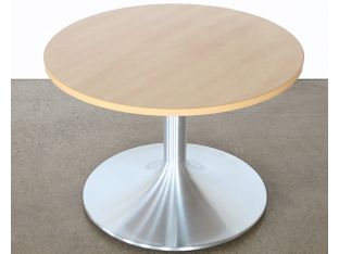 Maple Top Brushed Aluminum Coffee Table