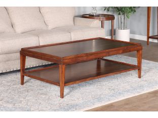 Coffee Table with Raised Edge and Undershelf