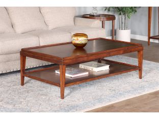 Coffee Table with Raised Edge and Undershelf
