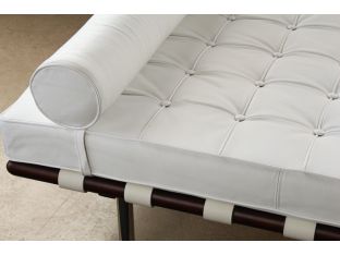 White Leather Barcelona Style Daybed
