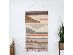 Geometric Wall Hanging With Fringe 36W X 60H